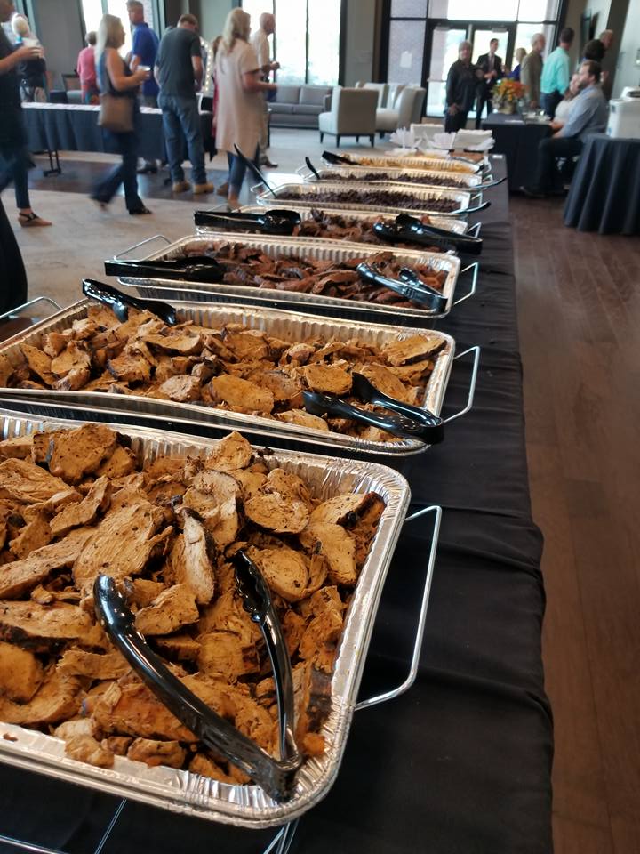 grilled chicken in catered buffet