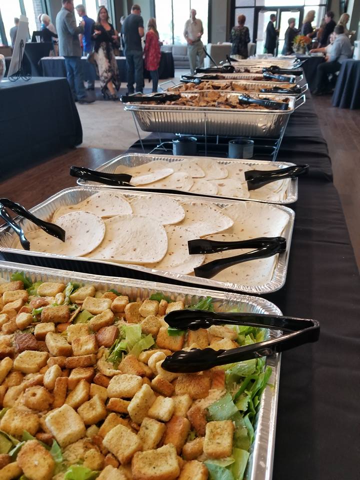 taco bar with salad