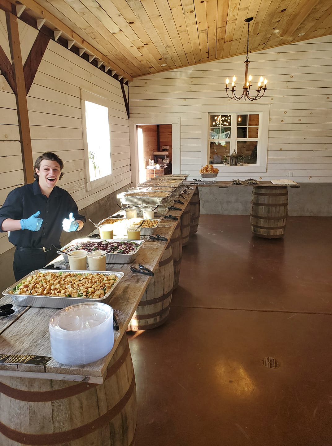 catered buffet at wedding